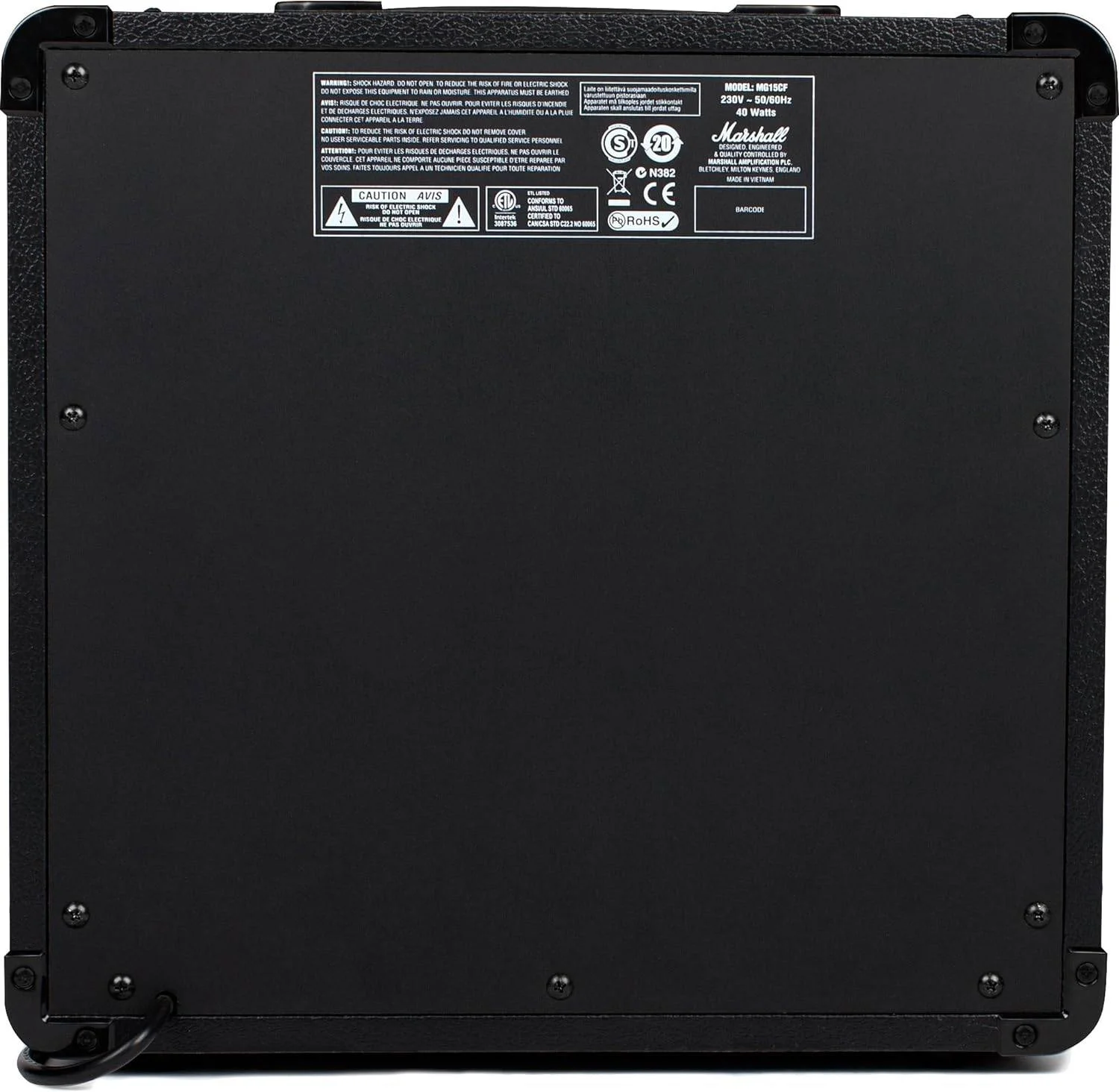 آمپلی فایر گیتار مارشال MG15GFX با افکت های داخلی، آمپلی فایر تمرینی مناسب برای گیتار الکتریک - مشکی و طلایی