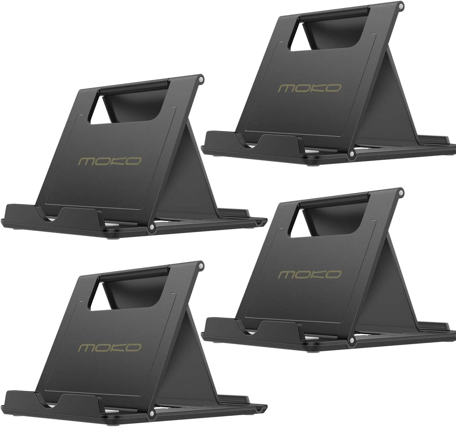 پایه نگهدارنده تبلت و گوشی تاشو قابل تنظیم MoKo، سازگار با تبلت‌ها و تلفن‌های 6 تا 11 اینچی، ساختار ABS و لاستیک بادوام، تنظیم و تاشو آسان