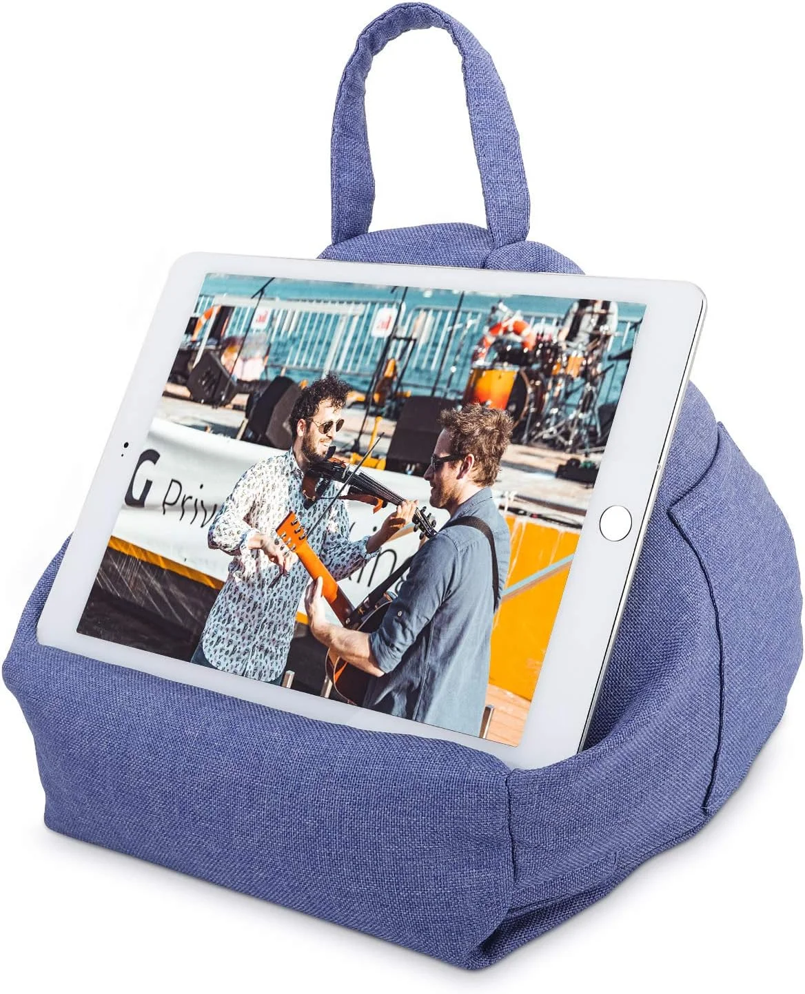 پایه نگهدارنده تبلت MoKo، بالش نرم و سبک برای تخت، مبل و نگه داشتن گوشی و تبلت تا سایز 11 اینچ، مناسب برای آیپد نسل 10، آیپد پرو 11 2022، آیپد مینی 6، آیپد ایر 4/3، تب S6/S7 11 اینچ - آبی جین