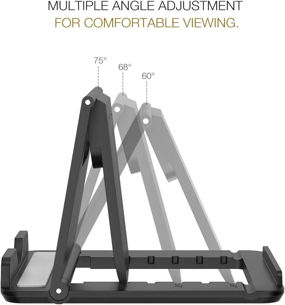 پایه نگهدارنده تبلت و گوشی تاشو قابل تنظیم MoKo، سازگار با تبلت‌ها و تلفن‌های 6 تا 11 اینچی، ساختار ABS و لاستیک بادوام، تنظیم و تاشو آسان