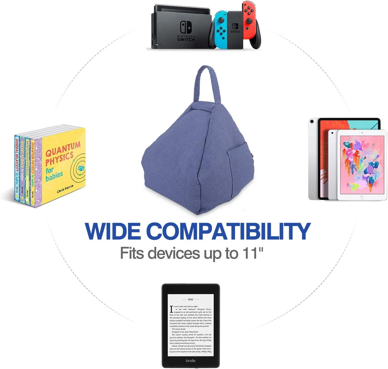 پایه نگهدارنده تبلت MoKo، بالش نرم و سبک برای تخت، مبل و نگه داشتن گوشی و تبلت تا سایز 11 اینچ، مناسب برای آیپد نسل 10، آیپد پرو 11 2022، آیپد مینی 6، آیپد ایر 4/3، تب S6/S7 11 اینچ - آبی جین پایه نگهدارنده تبلت MoKo، بالش نرم و سبک برای تخت، مبل و نگه داشتن گوشی و تبلت تا سایز 11 اینچ، مناسب برای آیپد نسل 10، آیپد پرو 11 2022، آیپد مینی 6، آیپد ایر 4/3، تب S6/S7 11 اینچ - آبی جین