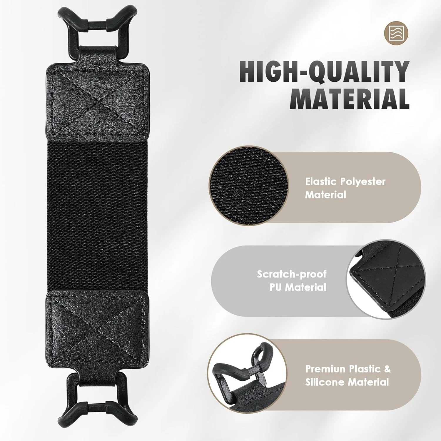 بند دستی امنیتی MoKo برای تبلت‌های کتابخوان الکترونیکی 6 تا 8 اینچی، نگهدارنده انگشتی سبک وزن، بند دستی الاستیک چند منظوره، کمربند مشکی