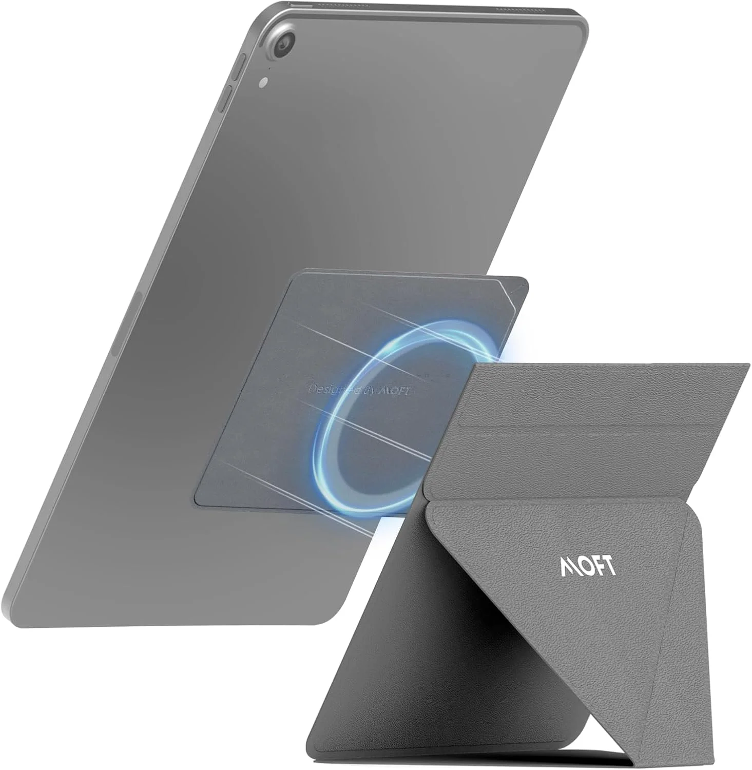 پایه تبلت تاشو و قابل تنظیم MOFT، طراحی فوق العاده باریک، سازگار با آیپد پرو، آیپد ایر 9.7 اینچ و تبلت های بزرگتر، خاکستری خنک