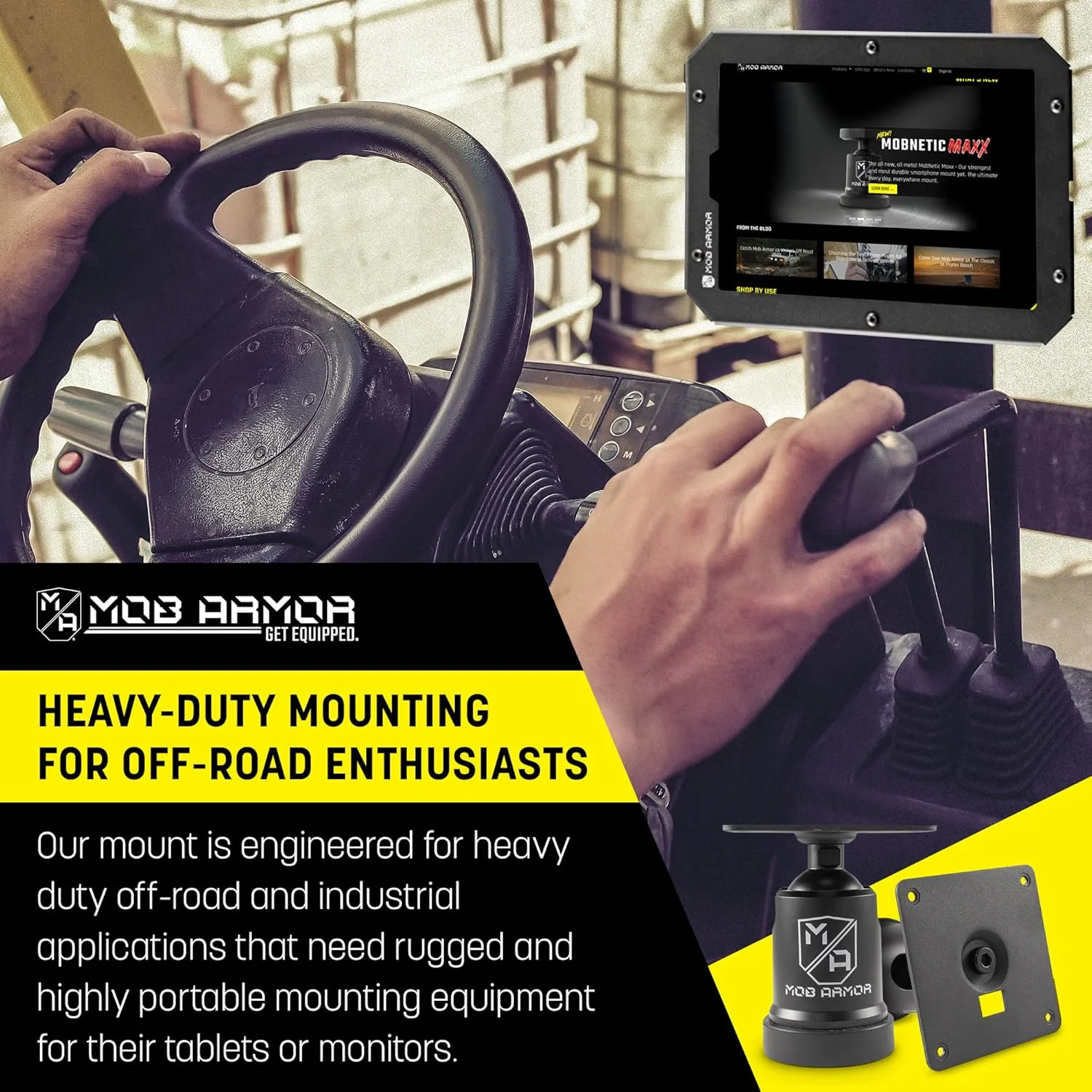 پایه مغناطیسی 75 میلی‌متری VESA Maxx Mob Armor، سازگار با سری Armor محفظه‌های تبلت، صفحه فلزی VESA، صفحه نصب مغناطیسی، پایه مغناطیسی تبلت