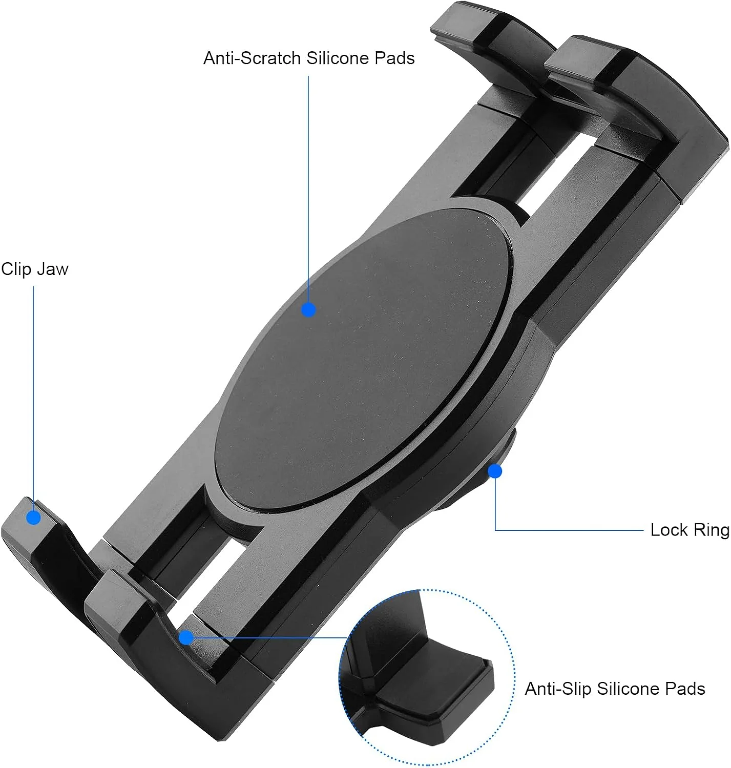 نگهدارنده تبلت گیره ای با مفصل توپی 17 میلی متری برای تبلت/آیپد/نکسوس/سوییچ/آیفون، سوراخ توپی سازگار با قطر 17 میلی متر، قابل تنظیم چند زاویه نگهدارنده تبلت گیره ای با مفصل توپی 17 میلی متری برای تبلت/آیپد/نکسوس/سوییچ/آیفون، سوراخ توپی سازگار با قطر 17 میلی متر، قابل تنظیم چند زاویه