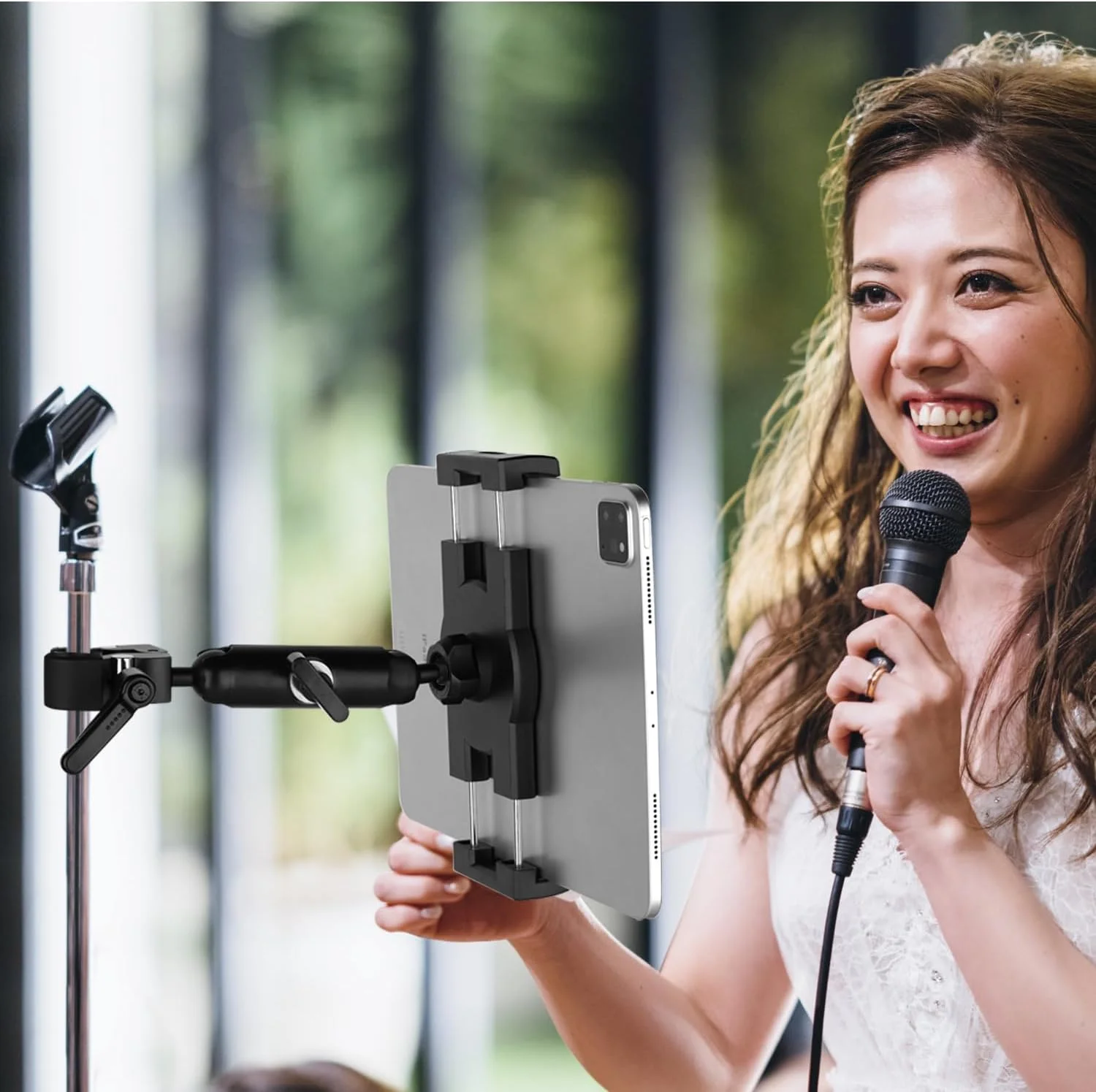 نگهدارنده آیپد برای پایه میکروفون، پایه نگهدارنده تبلت پایه نت موسیقی، بازوی آلیاژ آلومینیوم با قابلیت تنظیم 360 درجه، سازگار با آیپد/نکسوس/LG G Pads/تلفن های هوشمند 4.7 تا 12.9 اینچی نگهدارنده آیپد برای پایه میکروفون، پایه نگهدارنده تبلت پایه نت موسیقی، بازوی آلیاژ آلومینیوم با قابلیت تنظیم 360 درجه، سازگار با آیپد/نکسوس/LG G Pads/تلفن های هوشمند 4.7 تا 12.9 اینچی