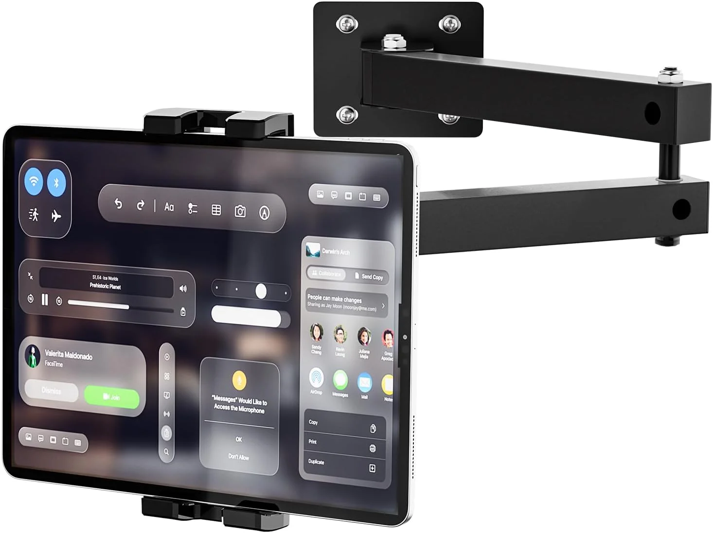 پایه نگهدارنده تبلت دیواری تاشو، پایه نگهدارنده تبلت با قابلیت تنظیم 360 درجه، بازوی آلیاژ آلومینیوم مفصلی دو مرحله ای قابل افزایش، سازگار با آیپد/نکسوس/کتابخوان الکترونیکی/سوییچ/آیفون 4.7 تا 12.9 اینچی پایه نگهدارنده تبلت دیواری تاشو، پایه نگهدارنده تبلت با قابلیت تنظیم 360 درجه، بازوی آلیاژ آلومینیوم مفصلی دو مرحله ای قابل افزایش، سازگار با آیپد/نکسوس/کتابخوان الکترونیکی/سوییچ/آیفون 4.7 تا 12.9 اینچی