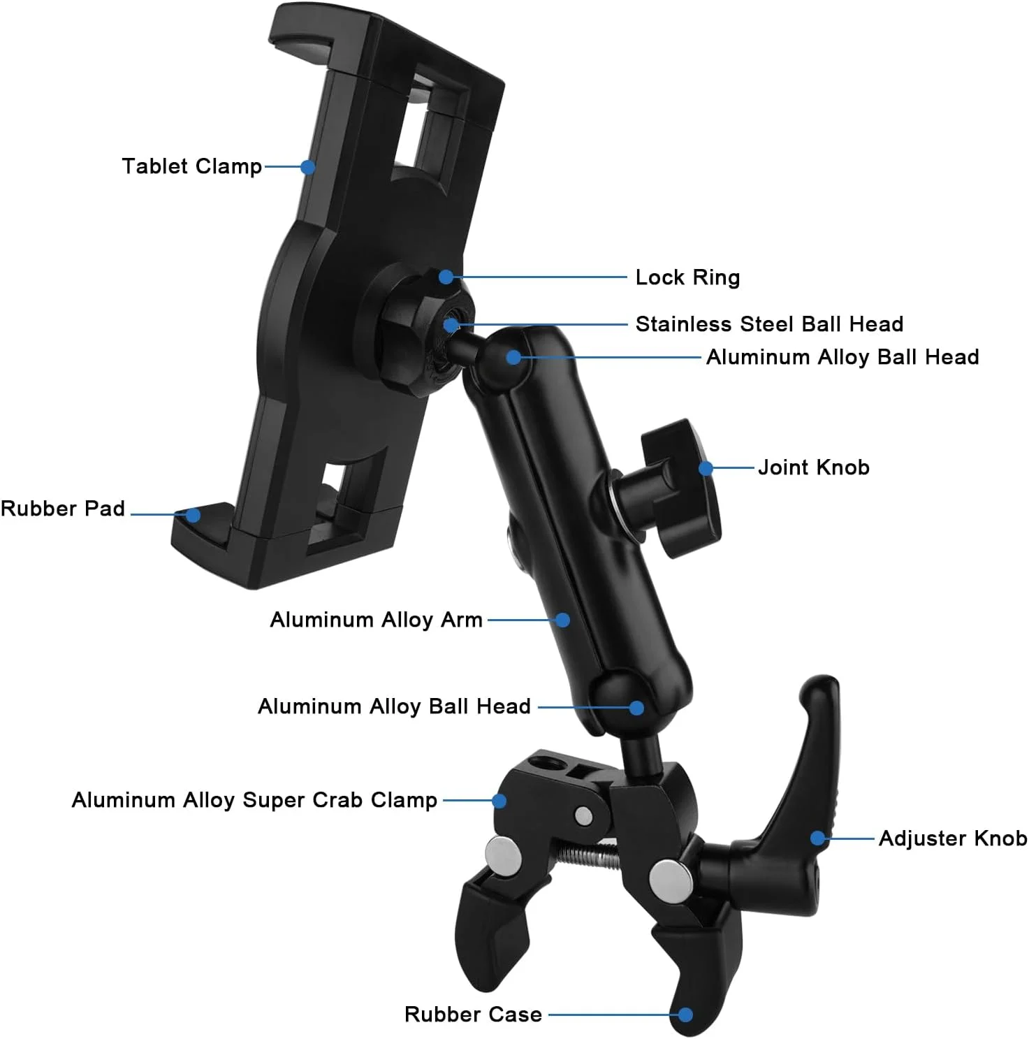نگهدارنده آیپد برای پایه میکروفون، پایه نگهدارنده تبلت پایه نت موسیقی، بازوی آلیاژ آلومینیوم با قابلیت تنظیم 360 درجه، سازگار با آیپد/نکسوس/LG G Pads/تلفن های هوشمند 4.7 تا 12.9 اینچی نگهدارنده آیپد برای پایه میکروفون، پایه نگهدارنده تبلت پایه نت موسیقی، بازوی آلیاژ آلومینیوم با قابلیت تنظیم 360 درجه، سازگار با آیپد/نکسوس/LG G Pads/تلفن های هوشمند 4.7 تا 12.9 اینچی
