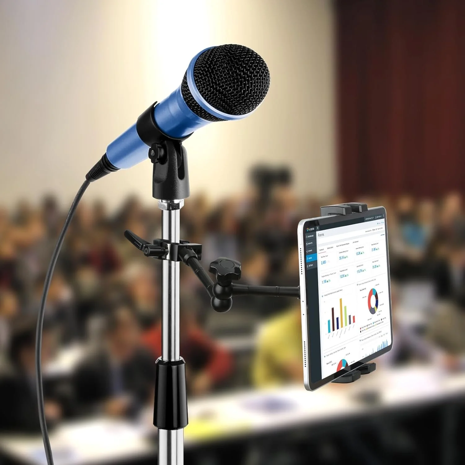 نگهدارنده آیپد برای پایه میکروفون/پایه نت موسیقی، پایه تبلت سازگار با 4.7 تا 12.9 اینچ / نکسوس / الجی جی پد / کتابخوان الکترونیکی / سوییچ / آیفون، بازوی آلیاژ آلومینیوم 10 اینچی قابل تنظیم 360 درجه نگهدارنده آیپد برای پایه میکروفون/پایه نت موسیقی، پایه تبلت سازگار با 4.7 تا 12.9 اینچ / نکسوس / الجی جی پد / کتابخوان الکترونیکی / سوییچ / آیفون، بازوی آلیاژ آلومینیوم 10 اینچی قابل تنظیم 360 درجه