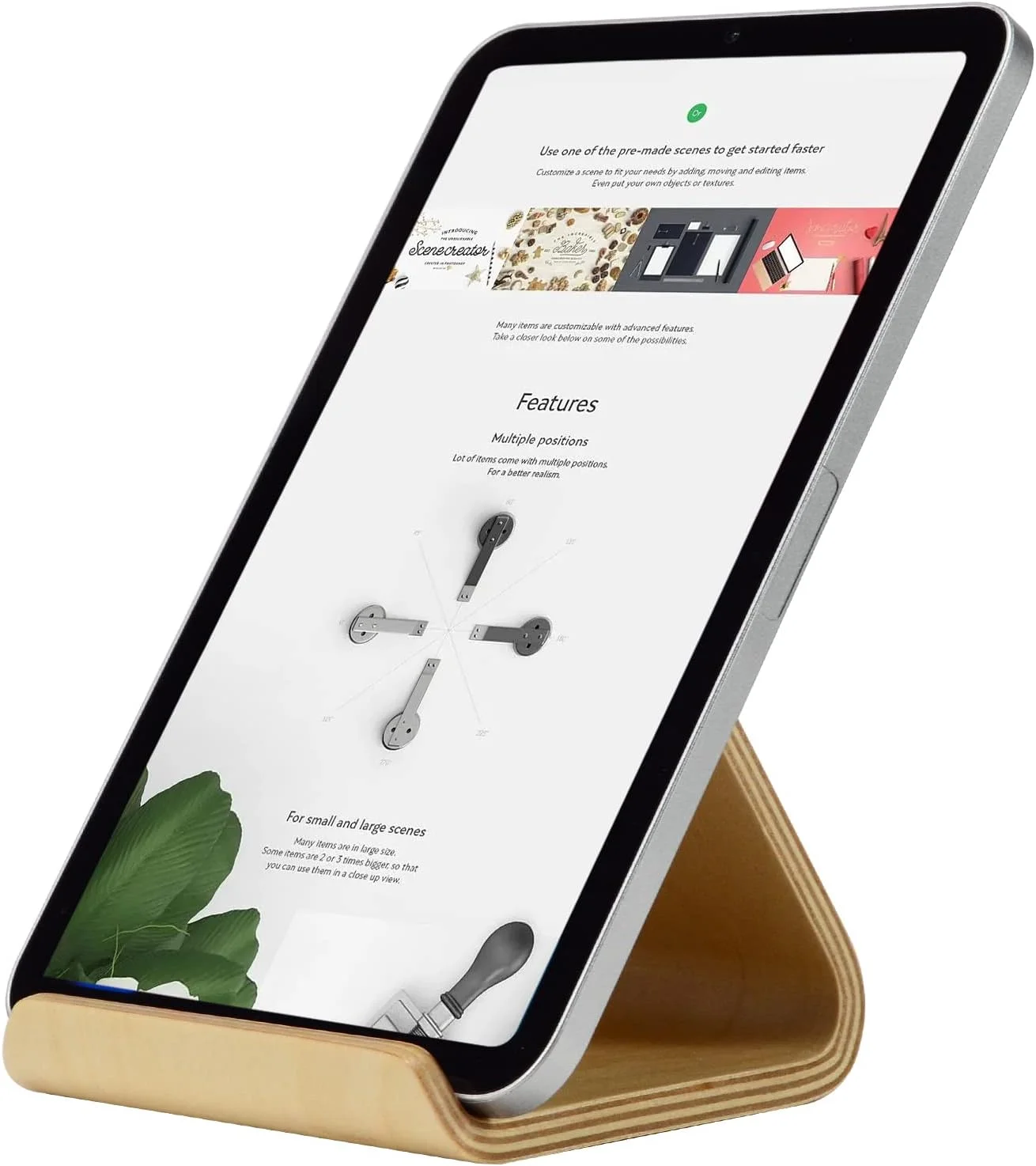 پایه نگهدارنده تبلت آیپد مینی ایر چوبی توس مینیمالیستی، پایه رومیزی ساده چوبی آیپد پرو سازگار با اپل آیپد، آیپد ایر، آیپد مینی، کیندل فایر، کتابخوان الکترونیکی و غیره، سفید