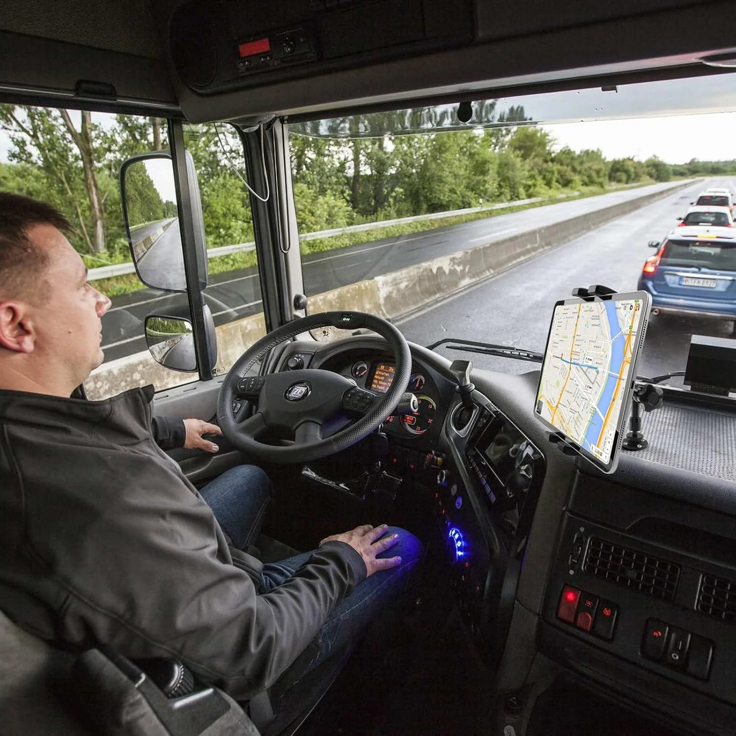 پایه نگهدارنده تبلت با قابلیت نصب سنگین، پایه آیپد برای کامیون/خودرو/قایق/دیوار/میز/داشبورد خودرو، بازوی آلیاژ آلومینیوم قابل تنظیم 360 درجه سازگار با آیپد/نکسوس/فایر اچ دی/کتاب الکترونیکی/سوییچ 7 تا 12.9 اینچی