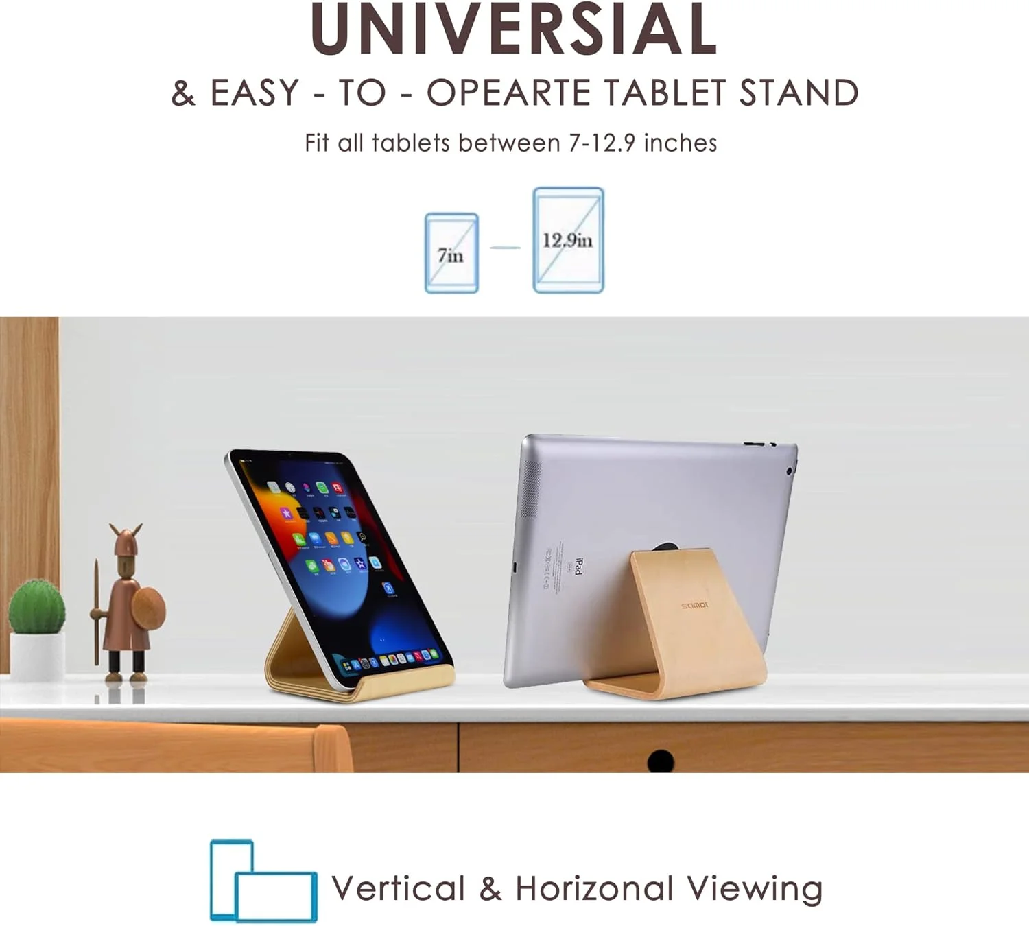 پایه نگهدارنده تبلت آیپد مینی ایر چوبی توس مینیمالیستی، پایه رومیزی ساده چوبی آیپد پرو سازگار با اپل آیپد، آیپد ایر، آیپد مینی، کیندل فایر، کتابخوان الکترونیکی و غیره، سفید پایه نگهدارنده تبلت آیپد مینی ایر چوبی توس مینیمالیستی، پایه رومیزی ساده چوبی آیپد پرو سازگار با اپل آیپد، آیپد ایر، آیپد مینی، کیندل فایر، کتابخوان الکترونیکی و غیره، سفید