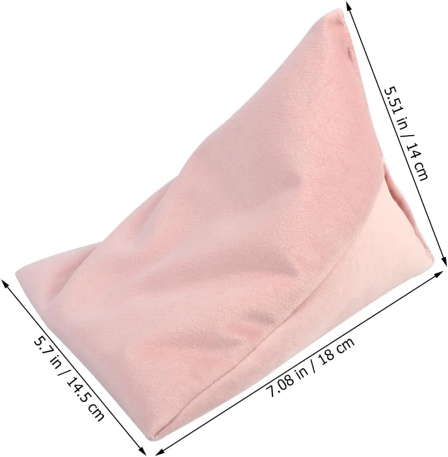 بالشتک نگهدارنده تبلت و تلفن همراه مثلثی صورتی - پایه نگهدارنده چند زاویه ای برای مطالعه، مناسب برای استفاده در خانه و خوابگاه، ایده آل برای تماشای فیلم و مطالعه