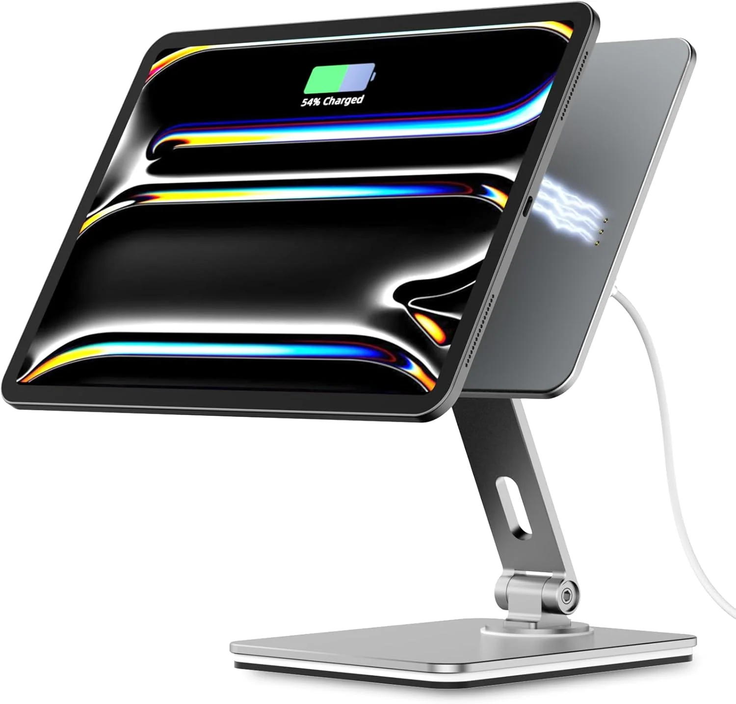 پایه شارژ مغناطیسی برای آیپد پرو ۱۱ اینچ / آیپد ایر ۱۱ اینچ M2 M3، نگهدارنده تبلت تاشو آلیاژ آلومینیوم با شارژ مغناطیسی سازگار با آیپد پرو ۱۱ اینچ نسل ۱/۲/۳/۴ و آیپد ایر ۱۱ اینچ نسل ۴/۵ پایه شارژ مغناطیسی برای آیپد پرو ۱۱ اینچ / آیپد ایر ۱۱ اینچ M2 M3، نگهدارنده تبلت تاشو آلیاژ آلومینیوم با شارژ مغناطیسی سازگار با آیپد پرو ۱۱ اینچ نسل ۱/۲/۳/۴ و آیپد ایر ۱۱ اینچ نسل ۴/۵