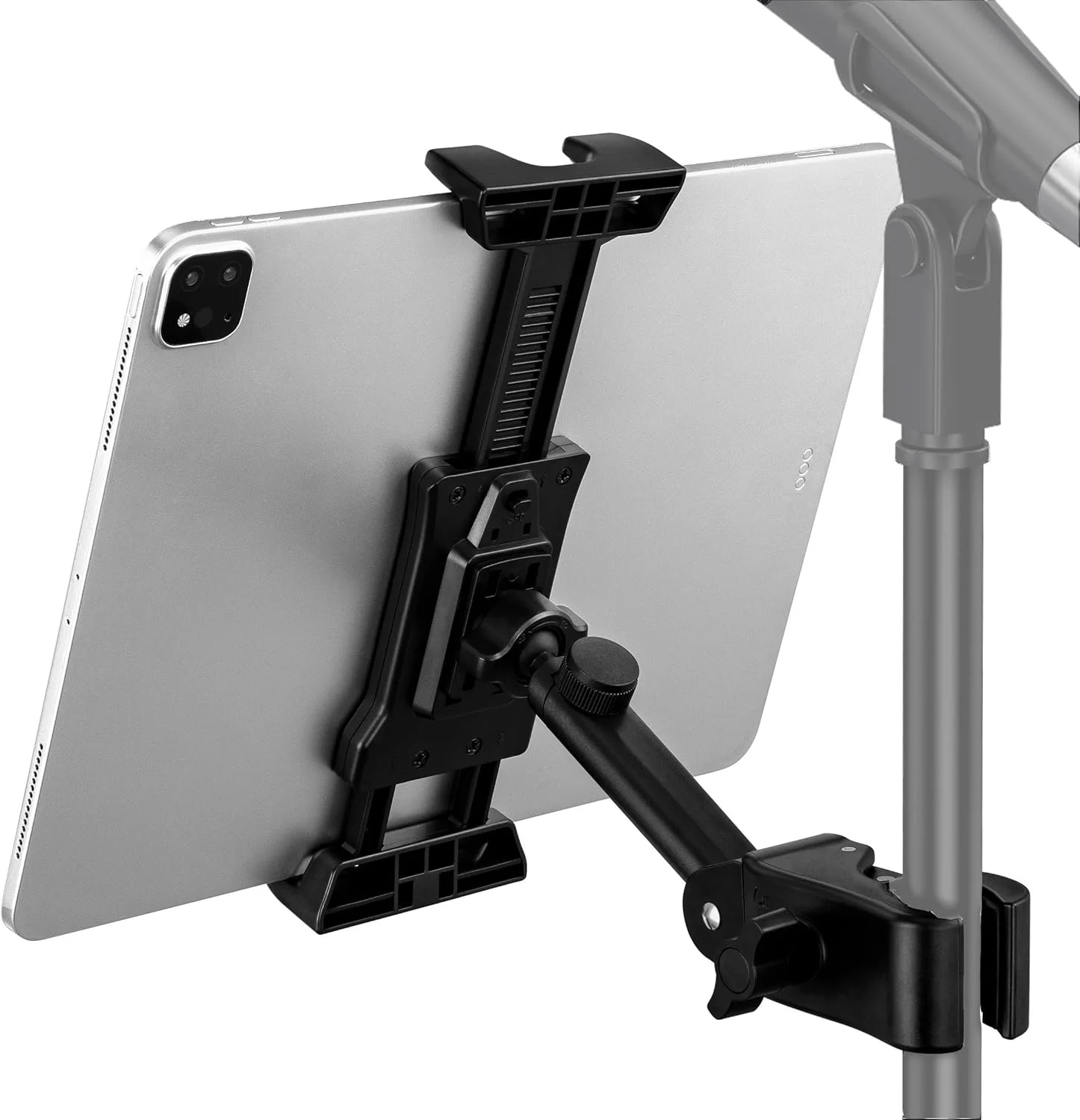 نگهدارنده تبلت LZSIG برای پایه میکروفون، پایه قابل تنظیم آیپد و آیفون برای پایه نت موسیقی - سازگار با کیندل/اندروید/تلفن های هوشمند، مناسب برای دستگاه های 4.7 تا 13.5 اینچی