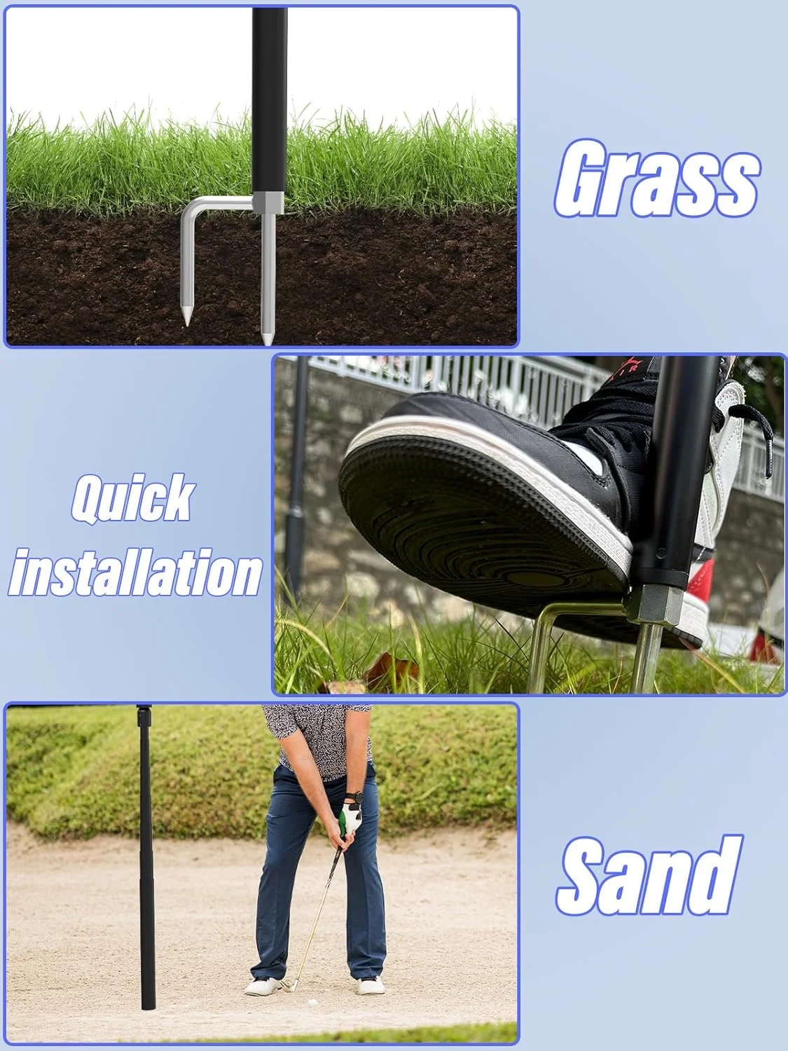 پایه نگهدارنده تبلت برای ضبط حرکات گلف با میله فلزی سنگین، پایه مونوپاد با قابلیت استفاده با تبلت های ضخیم مناسب برای آیپد پرو/ایر/مینی، گلکسی تب (6-15.6 اینچ)، آیفون - طراحی ضد افتادن برای تمرین در فضای باز