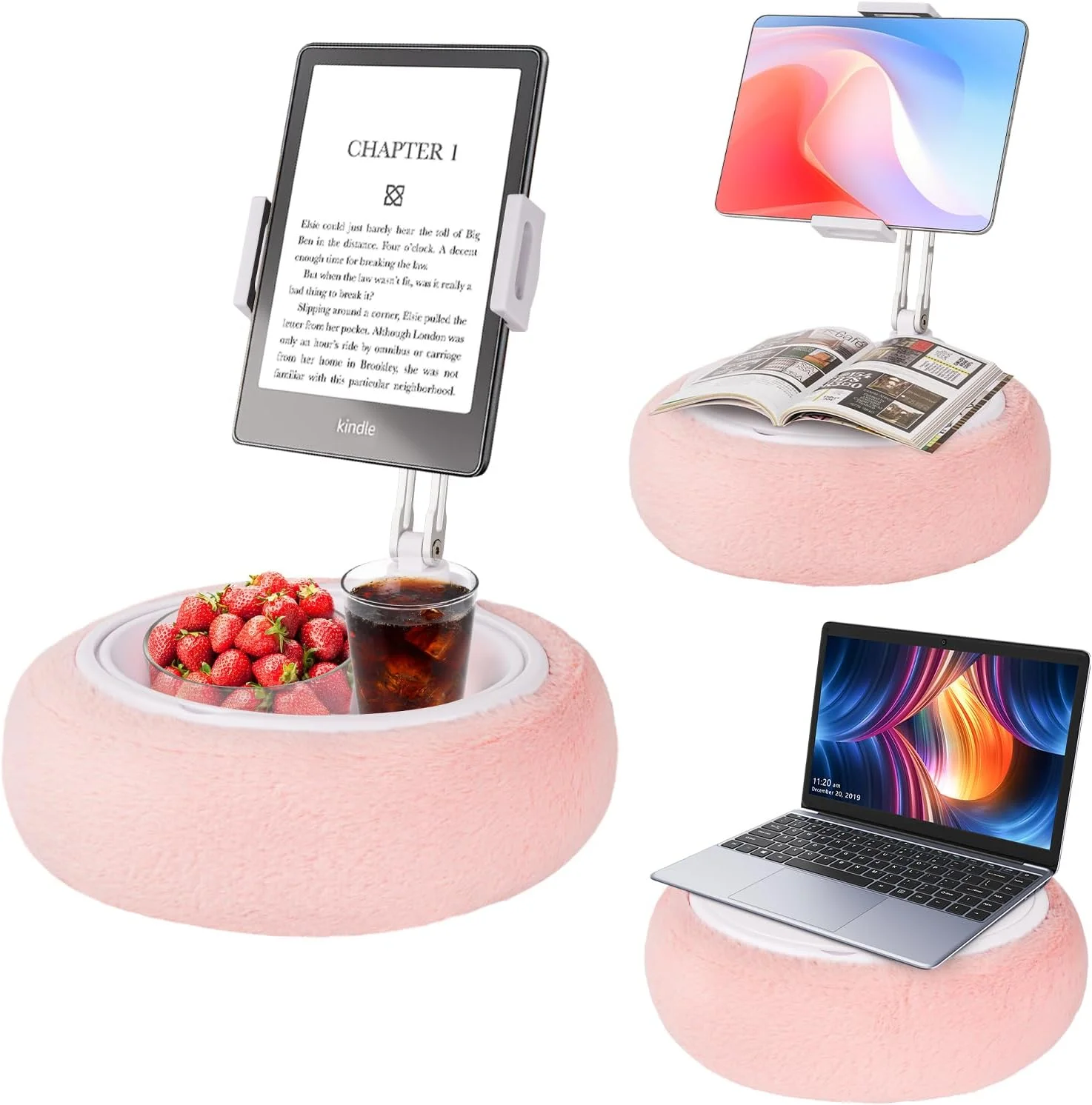 پایه نگهدارنده تبلت و کتاب خوان الکترونیکی LORAK مدل 3 در 1 با بازوی آلومینیومی سه محوره، پایه نگهدارنده تبلت با کاسه تنقلات و میز لپ تاپ برای کتاب خوان الکترونیکی/تلفن/تبلت/سوییچ 4.7-15.6 اینچی، مطالعه بدون دست روی تخت/مبل/کاناپه پایه نگهدارنده تبلت و کتاب خوان الکترونیکی LORAK مدل 3 در 1 با بازوی آلومینیومی سه محوره، پایه نگهدارنده تبلت با کاسه تنقلات و میز لپ تاپ برای کتاب خوان الکترونیکی/تلفن/تبلت/سوییچ 4.7-15.6 اینچی، مطالعه بدون دست روی تخت/مبل/کاناپه