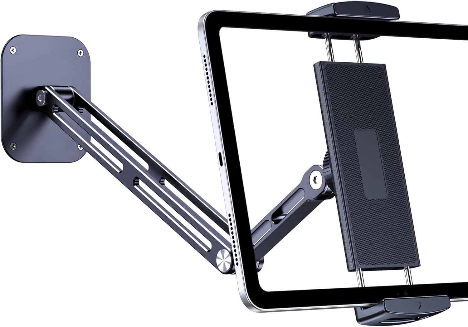 Extended Version Tablet Wall Mount Holder, 15" Aluminium Wall Mount for IPad with 360° Adjustable Rotating Base for iPad Pro Air Mini, Galaxy Tab, All 4.7-13" Phones and Tablets (Long Style)