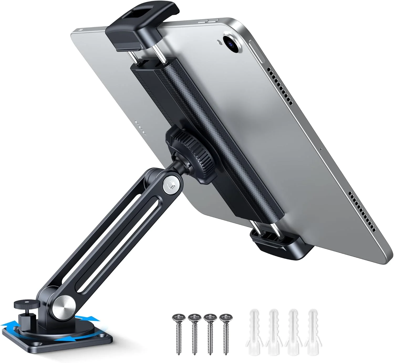 نگهدارنده تبلت سنگین برای کامیون و خودرو، نگهدارنده آلومینیومی آیپد برای داشبورد خودرو با پایه قفل شونده، پایه تبلت جهانی قابل تنظیم 360 درجه برای آیپد پرو/ایر/مینی/گلکسی تب/تلفن های 4.7-12.9 اینچی