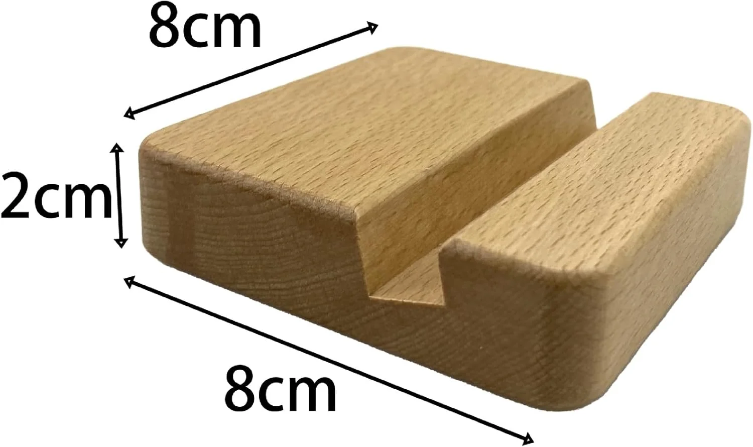 پایه نگهدارنده گوشی موبایل چوبی راش، تک شیار، 5x20x20 سانتی متر