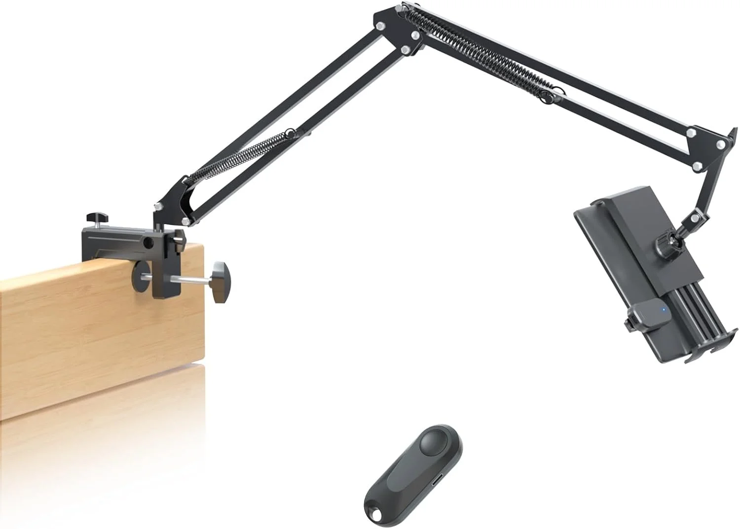 نگهدارنده تبلت برای مطالعه کتاب در تخت با ریموت ورق زن، پایه بازوی تنبل با قابلیت تنظیم آسان و بدون نیاز به دست برای لوازم جانبی کتاب‌خوان، هدیه برای کتاب‌خوان‌ها