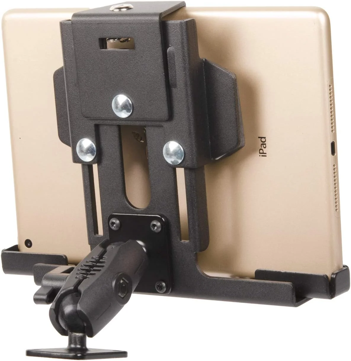 پایه نگهدارنده تبلت فلزی قفل‌دار Tackform برای خودرو، کامیون یا نیمه سنگین [آماده ELD]، پایه دریل سنگین - سازگار با آیپد، گلکسی و سایر تبلت‌ها با اندازه صفحه نمایش 7-10 اینچ