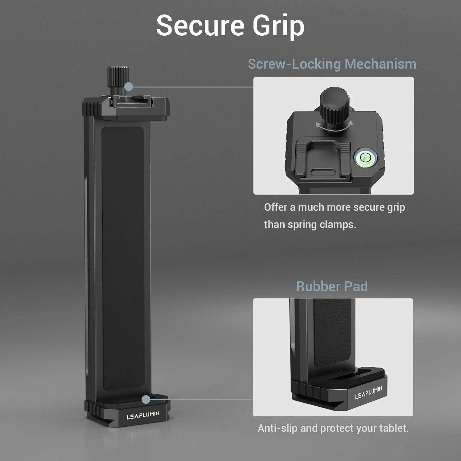 آداپتور سه پایه آلومینیومی برای آیپد پرو 12.9/11 (6.5 اینچ - 17.3 اینچ) - پایه تبلت جهانی با پیچ 1/4 اینچی