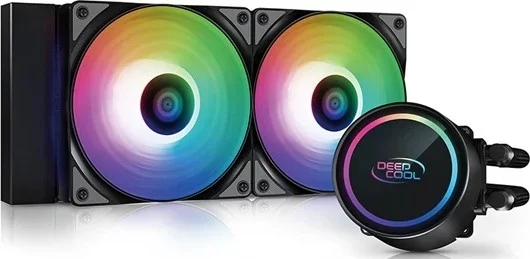 خنک کننده مایع پردازنده دیپ کول Gammax L240 A-RGB WH AIO، سرعت فن 500-1800 دور در دقیقه، جریان هوای 69.34 CFM، بلبرینگ هیدرولیک، کانکتور فن 4 پین PWM، ولتاژ نامی 12 VDC، 240 - مشکی | DP-H12CF-GL240-ARGB