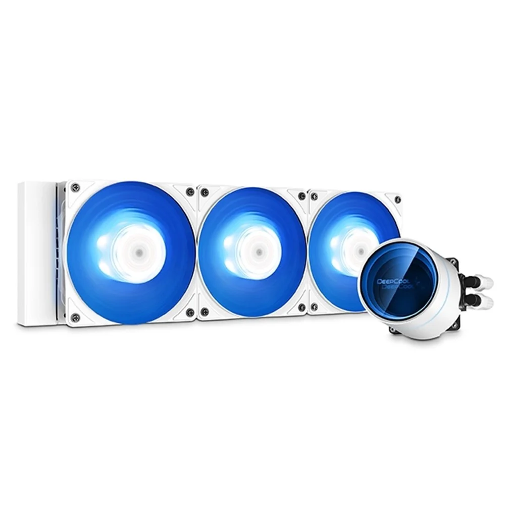 خنک کننده مایع پردازنده دیپ کول گیمر استورم Castle 360EX سفید ARGB، نویز پمپ 17.8 dB(A)، 2550 دور در دقیقه ±10٪، کانکتور فن 4 پین PWM | DP-GS-H12W-CSL360EX-AR-WH