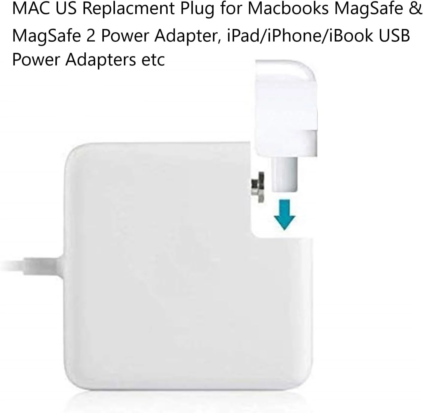 دو عدد سری دوشاخه آداپتور دیواری مک، سری استاندارد برای آداپتور برق مکبوک، آیبوک، آیفون، آیپاد و غیره دو عدد سری دوشاخه آداپتور دیواری مک، سری استاندارد برای آداپتور برق مکبوک، آیبوک، آیفون، آیپاد و غیره