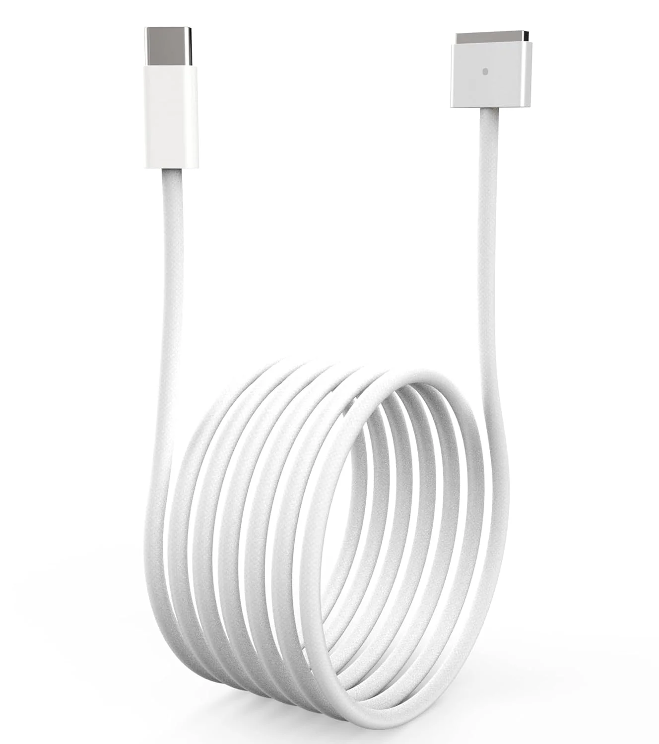 کابل شارژ مغناطیسی لپ تاپ USB-C، 2 متر، 60 وات/20 ولت/3 آمپر، بافته شده نایلونی نقره ای-سفید، برای مک بوک ایر/پرو 2012-2017 کابل شارژ مغناطیسی لپ تاپ USB-C، 2 متر، 60 وات/20 ولت/3 آمپر، بافته شده نایلونی نقره ای-سفید، برای مک بوک ایر/پرو 2012-2017