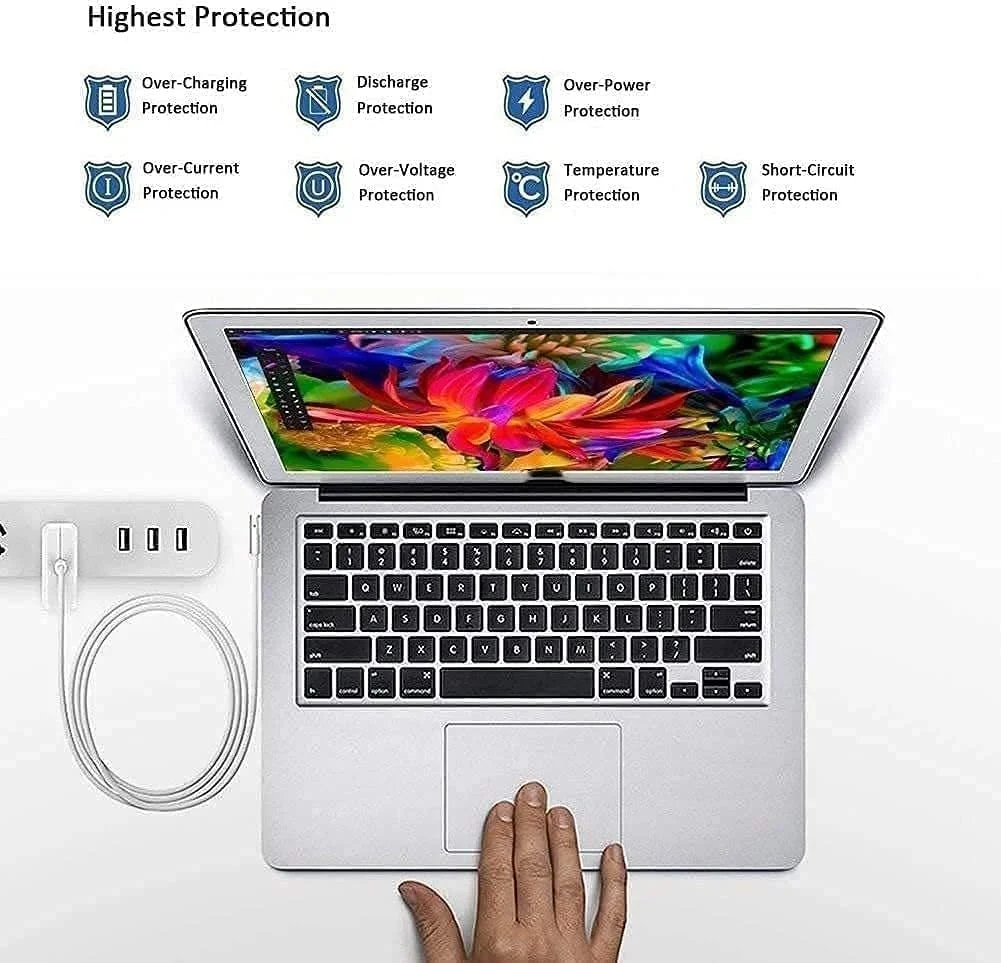 شارژر یونیورسال 60 واتی با سر L، سازگار با مک بوک پرو قبل از اواسط سال 2012، اتصال مغناطیسی قوی، کیفیت اصلی شارژر یونیورسال 60 واتی با سر L، سازگار با مک بوک پرو قبل از اواسط سال 2012، اتصال مغناطیسی قوی، کیفیت اصلی