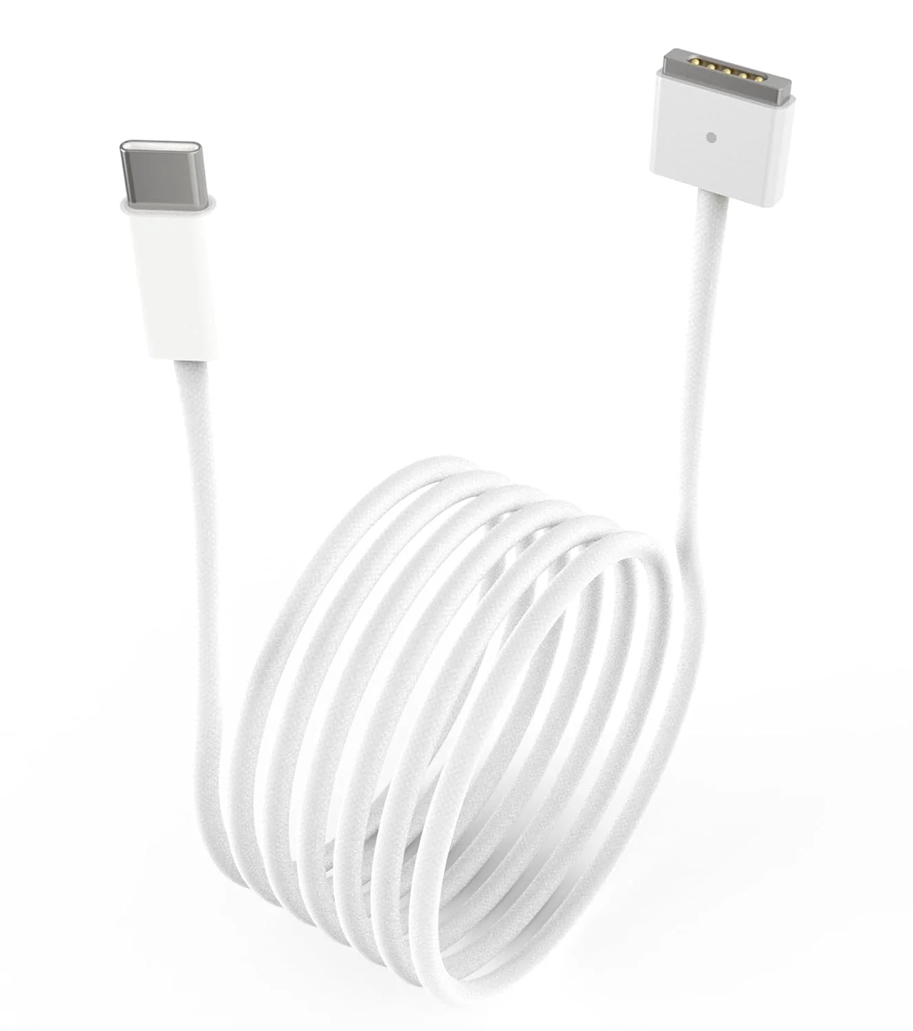 کابل شارژ مغناطیسی لپ تاپ USB-C، 2 متر، 60 وات/20 ولت/3 آمپر، بافته شده نایلونی نقره ای-سفید، برای مک بوک ایر/پرو 2012-2017 کابل شارژ مغناطیسی لپ تاپ USB-C، 2 متر، 60 وات/20 ولت/3 آمپر، بافته شده نایلونی نقره ای-سفید، برای مک بوک ایر/پرو 2012-2017