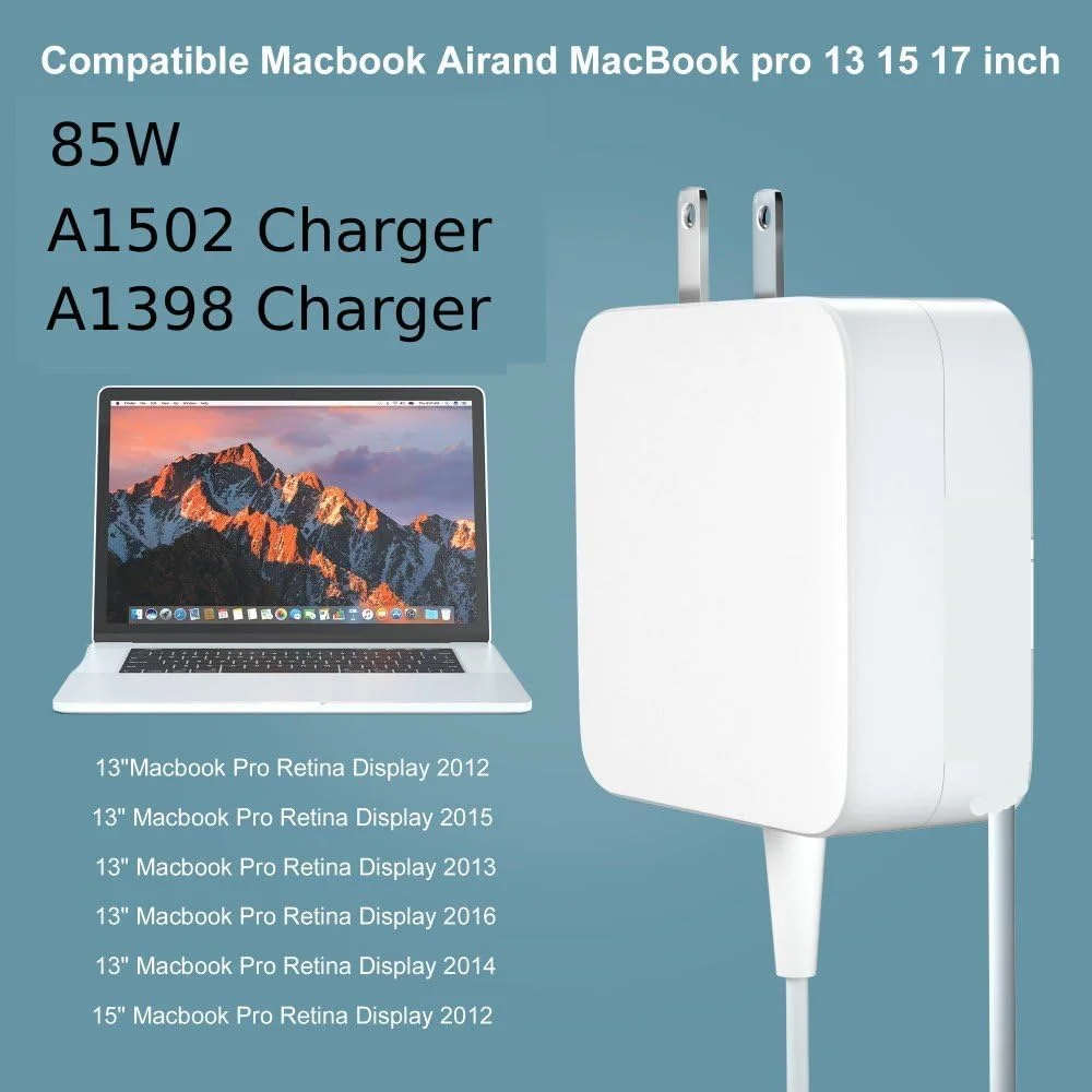 شارژر ۸۵ واتی سازگار با مک بوک پرو A1502 A1398 - آداپتور برق سریع T-Tip سازگار با مک بوک پرو ۱۷ اینچ ۱۵ اینچ ۱۳ اینچ مدل A1424 (رتینا، ۲۰۱۲-۲۰۱۵) شارژر ۸۵ واتی سازگار با مک بوک پرو A1502 A1398 - آداپتور برق سریع T-Tip سازگار با مک بوک پرو ۱۷ اینچ ۱۵ اینچ ۱۳ اینچ مدل A1424 (رتینا، ۲۰۱۲-۲۰۱۵)