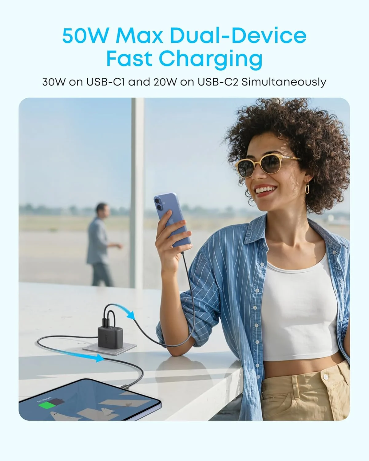 آداپتور دیواری 4 پورت Anker Zolo با خروجی حداکثر 50 وات، 2 پورت USB-C و 2 پورت USB-A، طراحی جمع و جور و پایدار، برای سری آیفون 17/16، مک بوک، آیپد، پیکسل، گلکسی و غیره (مشکی) آداپتور دیواری 4 پورت Anker Zolo با خروجی حداکثر 50 وات، 2 پورت USB-C و 2 پورت USB-A، طراحی جمع و جور و پایدار، برای سری آیفون 17/16، مک بوک، آیپد، پیکسل، گلکسی و غیره (مشکی)