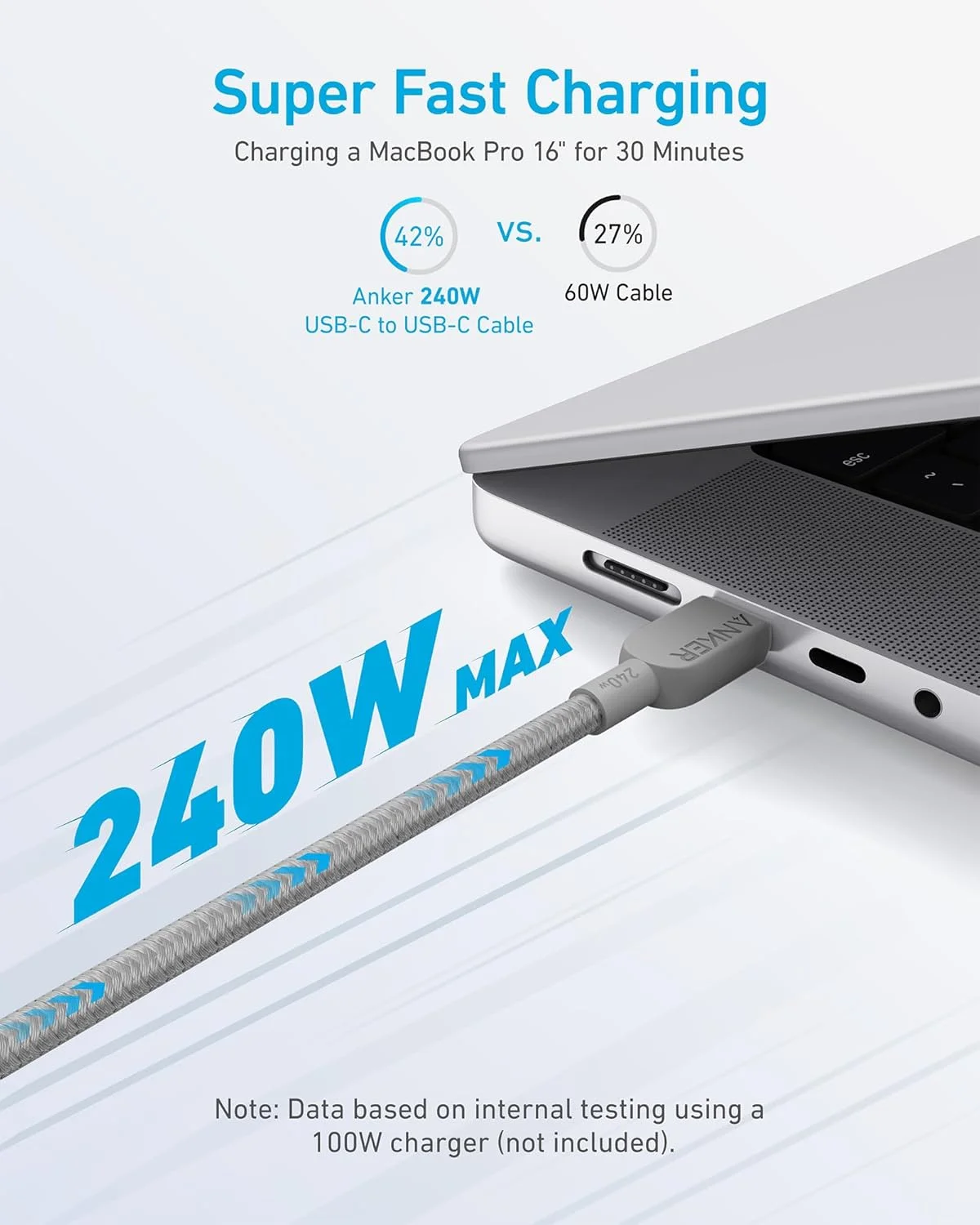 کابل USB C به USB C انکر (2 عددی، 3 متری)، کابل شارژ سریع 240 واتی Type-C برای سری آیفون 17/16، مک بوک پرو 2020، آیپد ایر 4 و غیره (خاکستری) کابل USB C به USB C انکر (2 عددی، 3 متری)، کابل شارژ سریع 240 واتی Type-C برای سری آیفون 17/16، مک بوک پرو 2020، آیپد ایر 4 و غیره (خاکستری)