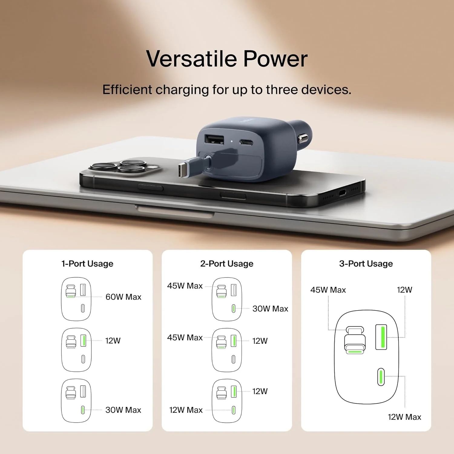 شارژر فندکی 75 واتی USB C بلکین با کابل جمع شونده 75 سانتی متری USB C - شارژر آیفون، سازگار با سری آیفون 17 و 16، سری گلکسی S25، ایرپادز، تبلت، مک بوک، کروم بوک و غیره - لوازم ضروری سفر شارژر فندکی 75 واتی USB C بلکین با کابل جمع شونده 75 سانتی متری USB C - شارژر آیفون، سازگار با سری آیفون 17 و 16، سری گلکسی S25، ایرپادز، تبلت، مک بوک، کروم بوک و غیره - لوازم ضروری سفر
