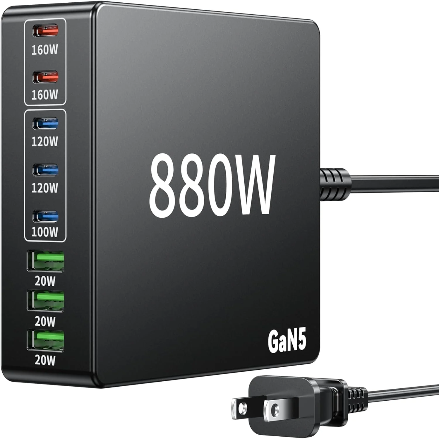 آداپتور شارژر USB C با توان 880 وات، ایستگاه شارژ 8 پورت شارژ سریع 140W PD PPS AVS HUB سازگار با لپ تاپ، مک بوک، آیفون 17 پرو مکس/17 ایر/16 SE/سامسونگ گلکسی 25/ مک بوک پرو/ایر/آیپد پرو آداپتور شارژر USB C با توان 880 وات، ایستگاه شارژ 8 پورت شارژ سریع 140W PD PPS AVS HUB سازگار با لپ تاپ، مک بوک، آیفون 17 پرو مکس/17 ایر/16 SE/سامسونگ گلکسی 25/ مک بوک پرو/ایر/آیپد پرو