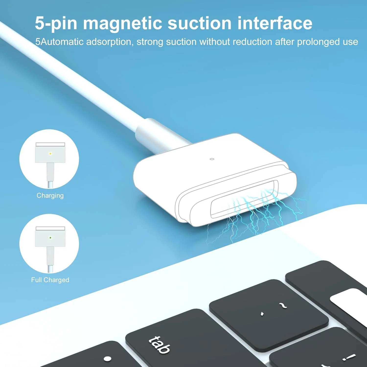 شارژر لپ تاپ 45 واتی سازگار با شارژر MacAir مدل های A1436 A1466 A1465، آداپتور برق سریع با نوک T مغناطیسی Mag2 برای مک بوک ایر 11 و 13 اینچی، رتینا بعد از اواسط 2012 (قابل استفاده برای 2012-2017) شارژر لپ تاپ 45 واتی سازگار با شارژر MacAir مدل های A1436 A1466 A1465، آداپتور برق سریع با نوک T مغناطیسی Mag2 برای مک بوک ایر 11 و 13 اینچی، رتینا بعد از اواسط 2012 (قابل استفاده برای 2012-2017)