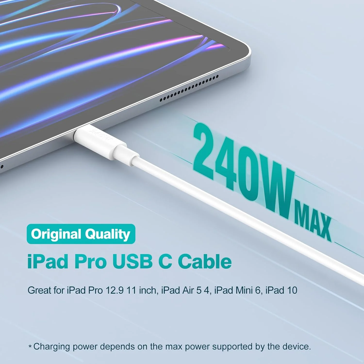 کابل USB C به USB C با توان 240 وات و طول 2 متر، کابل شارژ سریع Type C برای شارژر MacBook Pro MacBook Air، iPad Pro 13 12.9 11 اینچ، iPad Air 5 4، Mini 6، iPhone 15/15Pro، Pixel کابل USB C به USB C با توان 240 وات و طول 2 متر، کابل شارژ سریع Type C برای شارژر MacBook Pro MacBook Air، iPad Pro 13 12.9 11 اینچ، iPad Air 5 4، Mini 6، iPhone 15/15Pro، Pixel