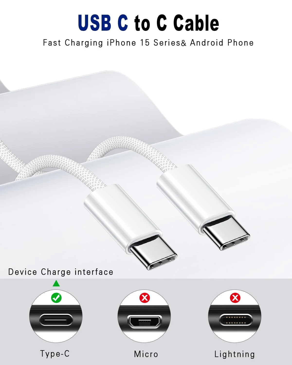 کابل USB C به USB C سازگار با محصولات اپل، 60 وات، بسته 2 عددی، 3 متری، کابل شارژ سریع Type C به C برای iPhone 17 16 Pro Max 15 Pro Max Plus Samsung S23 Note 20 iPad Pro Air Mini MacBook Air کابل USB C به USB C سازگار با محصولات اپل، 60 وات، بسته 2 عددی، 3 متری، کابل شارژ سریع Type C به C برای iPhone 17 16 Pro Max 15 Pro Max Plus Samsung S23 Note 20 iPad Pro Air Mini MacBook Air
