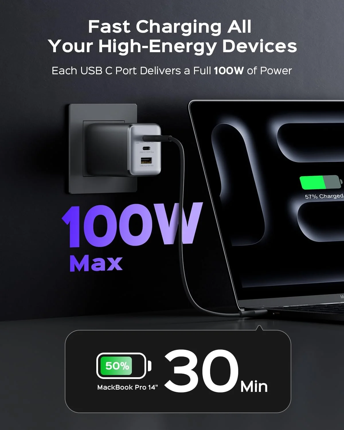 آداپتور برق 100 واتی USB C، شارژر دیواری USB سه پورت تاشو و جمع و جور برای MacBook Pro/Air، Dell XPS، iPad Pro، سری iPhone، Galaxy S25/S24 و غیره (مشکی) آداپتور برق 100 واتی USB C، شارژر دیواری USB سه پورت تاشو و جمع و جور برای MacBook Pro/Air، Dell XPS، iPad Pro، سری iPhone، Galaxy S25/S24 و غیره (مشکی)