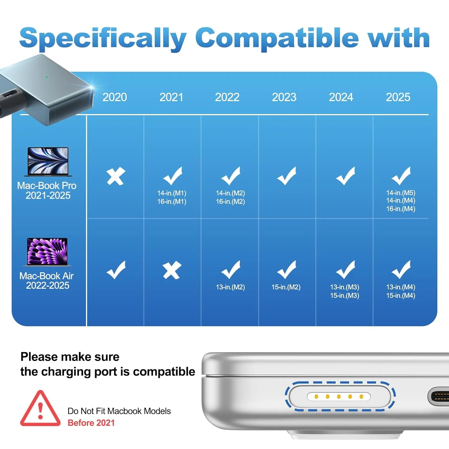 کابل ایمن مگنتی 3 با توان 140 وات USB C به طول 2 متر برای شارژر مکبوک ایر پرو M4 M5، کابل شارژ مگنتی برای مکبوک ایر (15 اینچ/13 اینچ M4 2025، M3 2024، M2 2023، M2 2022)، پرو (16 اینچ/14 اینچ 2025/2024/2023/2021) کابل ایمن مگنتی 3 با توان 140 وات USB C به طول 2 متر برای شارژر مکبوک ایر پرو M4 M5، کابل شارژ مگنتی برای مکبوک ایر (15 اینچ/13 اینچ M4 2025، M3 2024، M2 2023، M2 2022)، پرو (16 اینچ/14 اینچ 2025/2024/2023/2021)