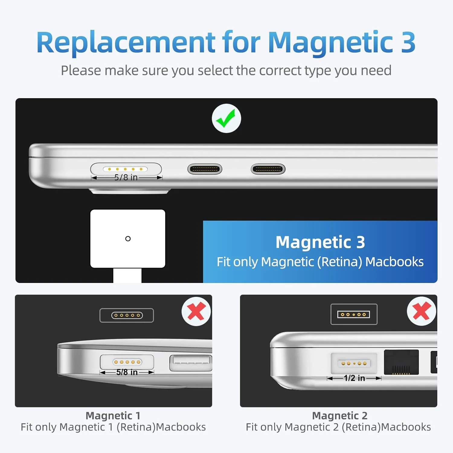کابل ایمن مگنتی 3 با توان 140 وات USB C به طول 2 متر برای شارژر مکبوک ایر پرو M4 M5، کابل شارژ مگنتی برای مکبوک ایر (15 اینچ/13 اینچ M4 2025، M3 2024، M2 2023، M2 2022)، پرو (16 اینچ/14 اینچ 2025/2024/2023/2021) کابل ایمن مگنتی 3 با توان 140 وات USB C به طول 2 متر برای شارژر مکبوک ایر پرو M4 M5، کابل شارژ مگنتی برای مکبوک ایر (15 اینچ/13 اینچ M4 2025، M3 2024، M2 2023، M2 2022)، پرو (16 اینچ/14 اینچ 2025/2024/2023/2021)
