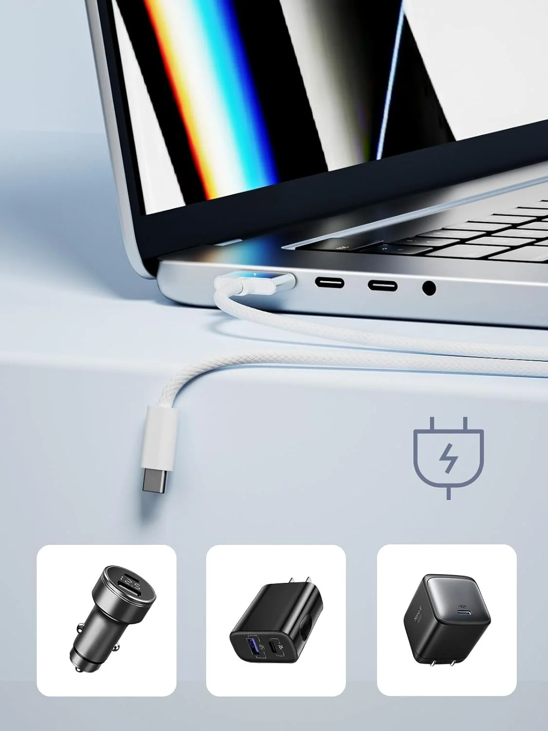 کابل USB-C به Magnetic 3 برای شارژر M4 MacBook Air Pro، کابل 140W Magnetic Safe 3 برای MacBook Air (15''/13'' M4 2025, M3 2024, M2 2023, M2 2022), MacBookPro (16"/14" 2024/2023/2021)، 2 متری/6.6 فوت سفید کابل USB-C به Magnetic 3 برای شارژر M4 MacBook Air Pro، کابل 140W Magnetic Safe 3 برای MacBook Air (15''/13'' M4 2025, M3 2024, M2 2023, M2 2022), MacBookPro (16"/14" 2024/2023/2021)، 2 متری/6.6 فوت سفید