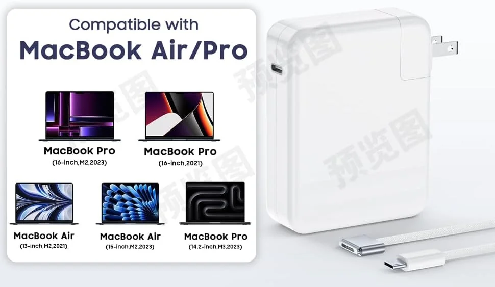 شارژر (PD-140W USB-C) برای مک بوک پرو 14 اینچ، 16 اینچ (2021، 2022، 2023)، مک بوک پرو M4 2024، مک بوک ایر 13 اینچ، 15 اینچ (2022، 2023، 2024، M1، M2، M3)، آداپتور برق 96 وات (PD-98W) شارژر (PD-140W USB-C) برای مک بوک پرو 14 اینچ، 16 اینچ (2021، 2022، 2023)، مک بوک پرو M4 2024، مک بوک ایر 13 اینچ، 15 اینچ (2022، 2023، 2024، M1، M2، M3)، آداپتور برق 96 وات (PD-98W)