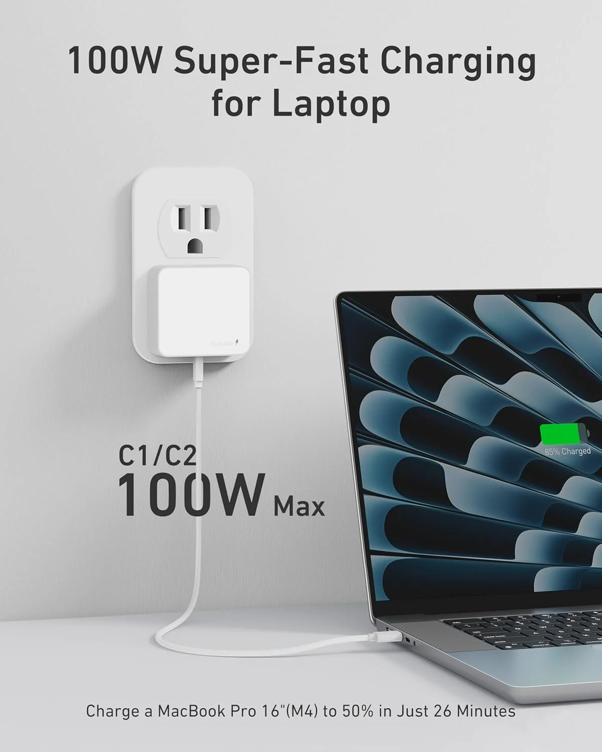 آداپتور شارژر دیواری 100 واتی تخت USB C نکمیت، شارژر سریع 3 پورت GaN، دوشاخه دیواری USB C برای سری آیفون 17/16، مک بوک پرو/ایر، آیپد، گلکسی و غیره (سفید، 100 وات) آداپتور شارژر دیواری 100 واتی تخت USB C نکمیت، شارژر سریع 3 پورت GaN، دوشاخه دیواری USB C برای سری آیفون 17/16، مک بوک پرو/ایر، آیپد، گلکسی و غیره (سفید، 100 وات)