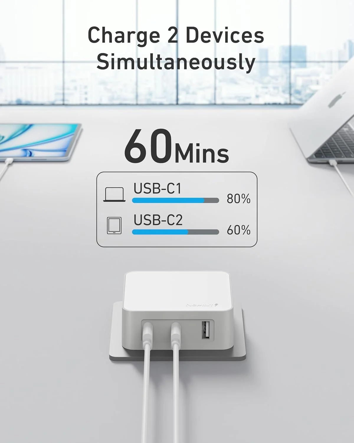 آداپتور شارژر دیواری 100 واتی تخت USB C نکمیت، شارژر سریع 3 پورت GaN، دوشاخه دیواری USB C برای سری آیفون 17/16، مک بوک پرو/ایر، آیپد، گلکسی و غیره (سفید، 100 وات) آداپتور شارژر دیواری 100 واتی تخت USB C نکمیت، شارژر سریع 3 پورت GaN، دوشاخه دیواری USB C برای سری آیفون 17/16، مک بوک پرو/ایر، آیپد، گلکسی و غیره (سفید، 100 وات)