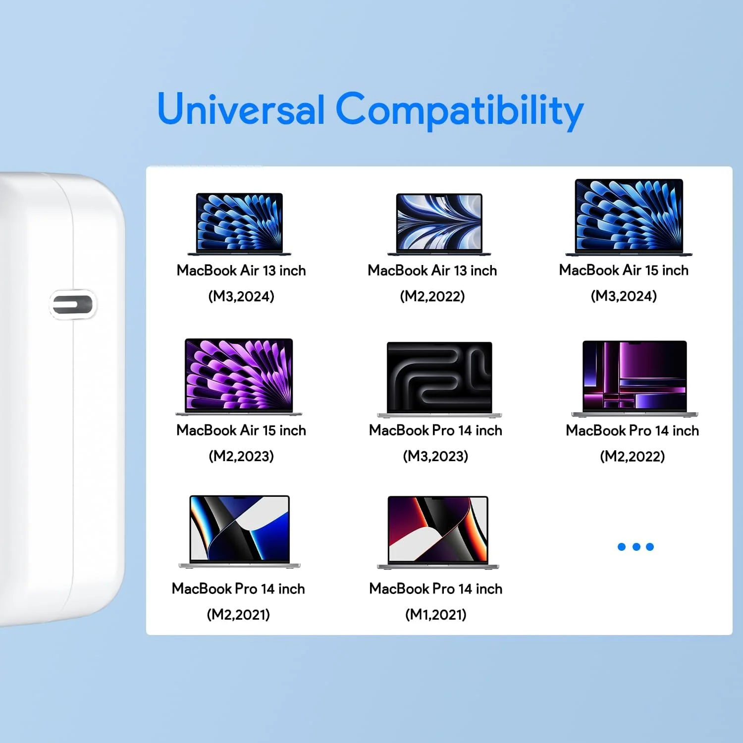 شارژر مغناطیسی 70 واتی سازگار با مک بوک پرو 14 اینچی (2021-2023) و مک بوک ایر 13/15 اینچی (2022-2024)، شامل کابل بافته شده 6.6 فوتی USB C به 3 شارژر مغناطیسی 70 واتی سازگار با مک بوک پرو 14 اینچی (2021-2023) و مک بوک ایر 13/15 اینچی (2022-2024)، شامل کابل بافته شده 6.6 فوتی USB C به 3