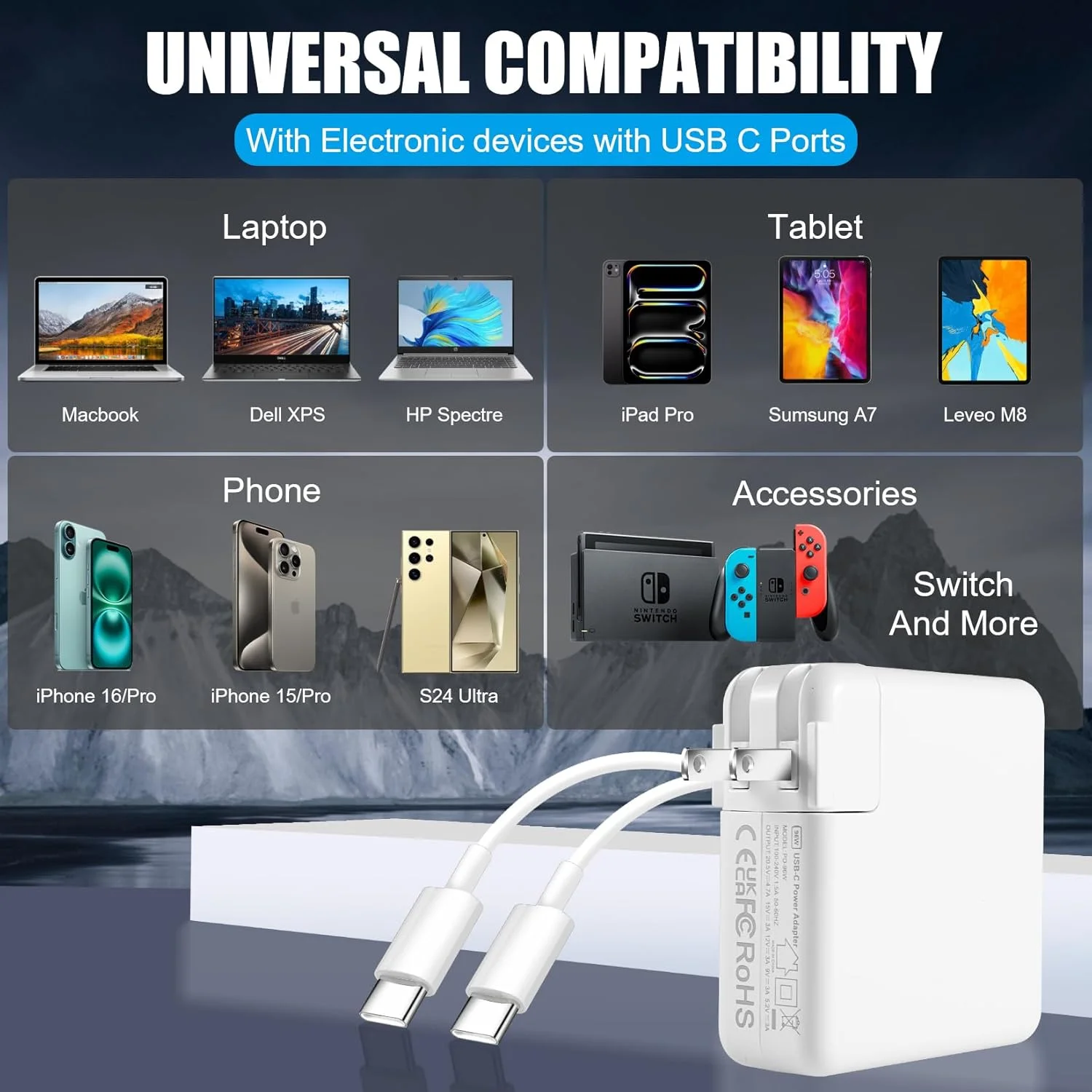 شارژر مک بوک پرو 96 واتی، آداپتور برق لپ تاپ USB C با شارژ سریع، کابل شارژ سریع USB C به طول 3 متر برای مک بوک پرو 16/15/14/13 اینچ 2024/2023/2022/2021/2020/2019/M1 M2 M3 مک بوک ایر شارژر مک بوک پرو 96 واتی، آداپتور برق لپ تاپ USB C با شارژ سریع، کابل شارژ سریع USB C به طول 3 متر برای مک بوک پرو 16/15/14/13 اینچ 2024/2023/2022/2021/2020/2019/M1 M2 M3 مک بوک ایر